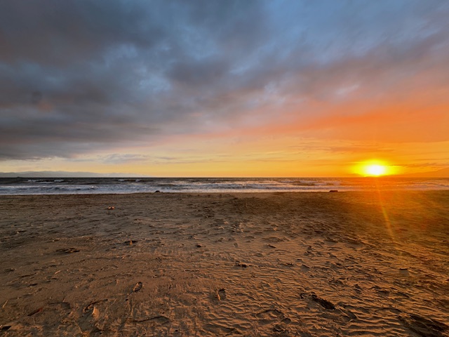 Sunset on a beach in Mexico